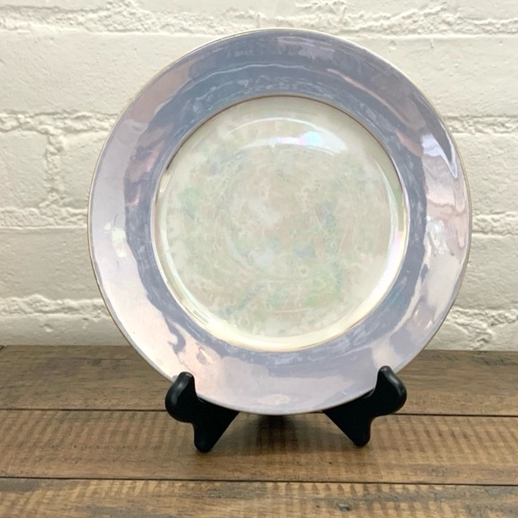 2 Vintage Pearlescent Milk Iridescent Plates Fine China Made In Germany 7.5” - Picture 1 of 14